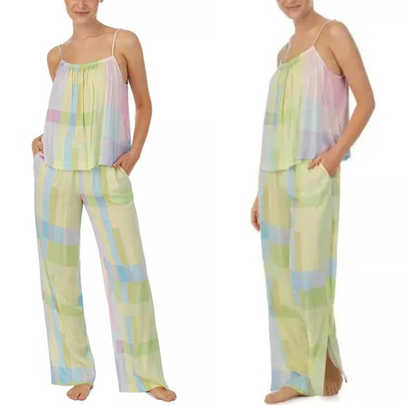 Sanctuary Other - Sanctuary 2-Pc. Pajama Set Pastel Plaid Long Tank NWT Sz XS